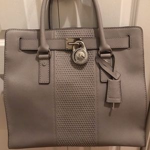 Michael Kors Large Hamilton Tote Microstud Grey